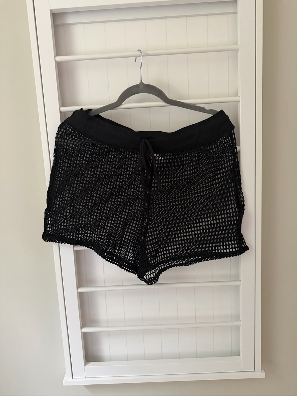 Black Crochet Beach Shorts - Women